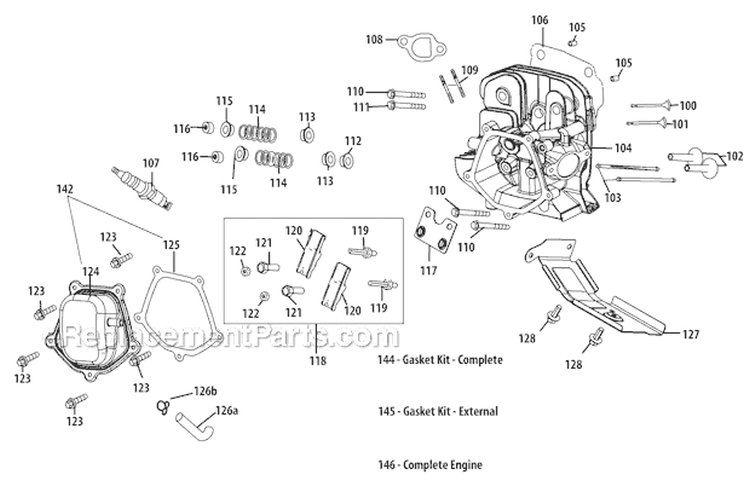Cylinder Head Diagram and Parts List for 31AH65LG701 2012 Yard Man Snow Blower